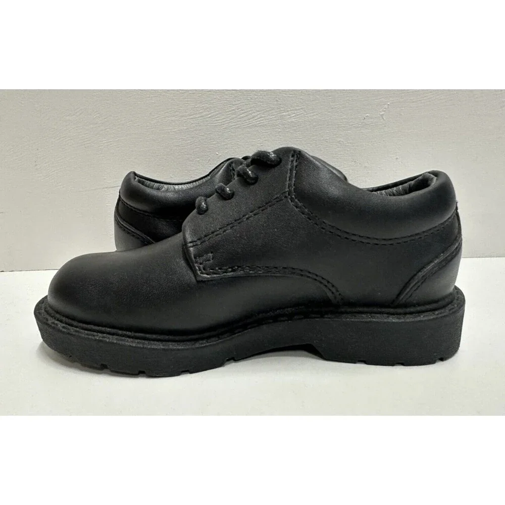 School Issue boys toddler size 9W dress lace up black leather shoes